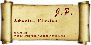 Jakovics Placida névjegykártya